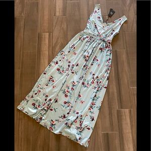 NWT Ouges blue floral maxi tank dress. Small.